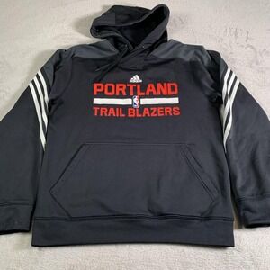 Portland Trail‎ Blazers Hoodie Mens Medium Black NBA Basketball Adidas Climawarm